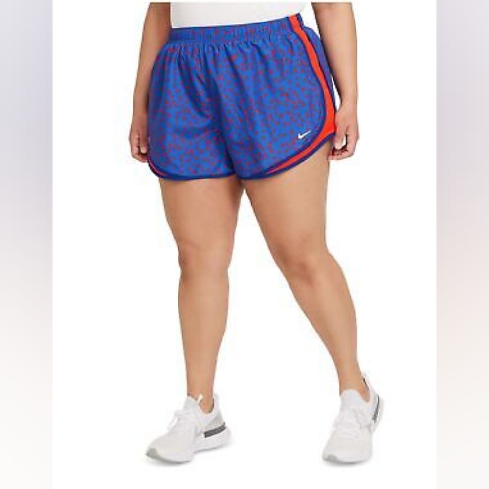 Nike Women's Plus Size Blue Moisture Wicking Tie Running Active Wear Shorts